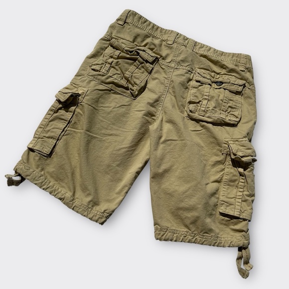 OCHENTA Men Loose Fit Cargo Shorts Pockets Utility Military Casual Khaki Tan 32 - Picture 3 of 9